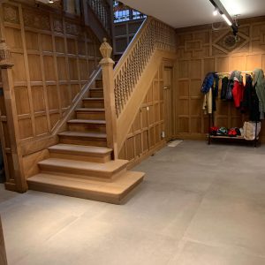 1920s Oak staircase stripped bleached & soft waxed finish