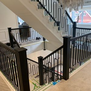 Oak staircase ebonised