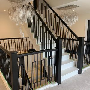 Oak staircase ebonised